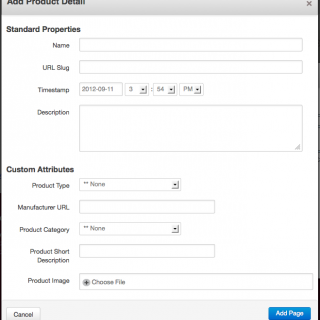 Adding a page with Custom Attributes